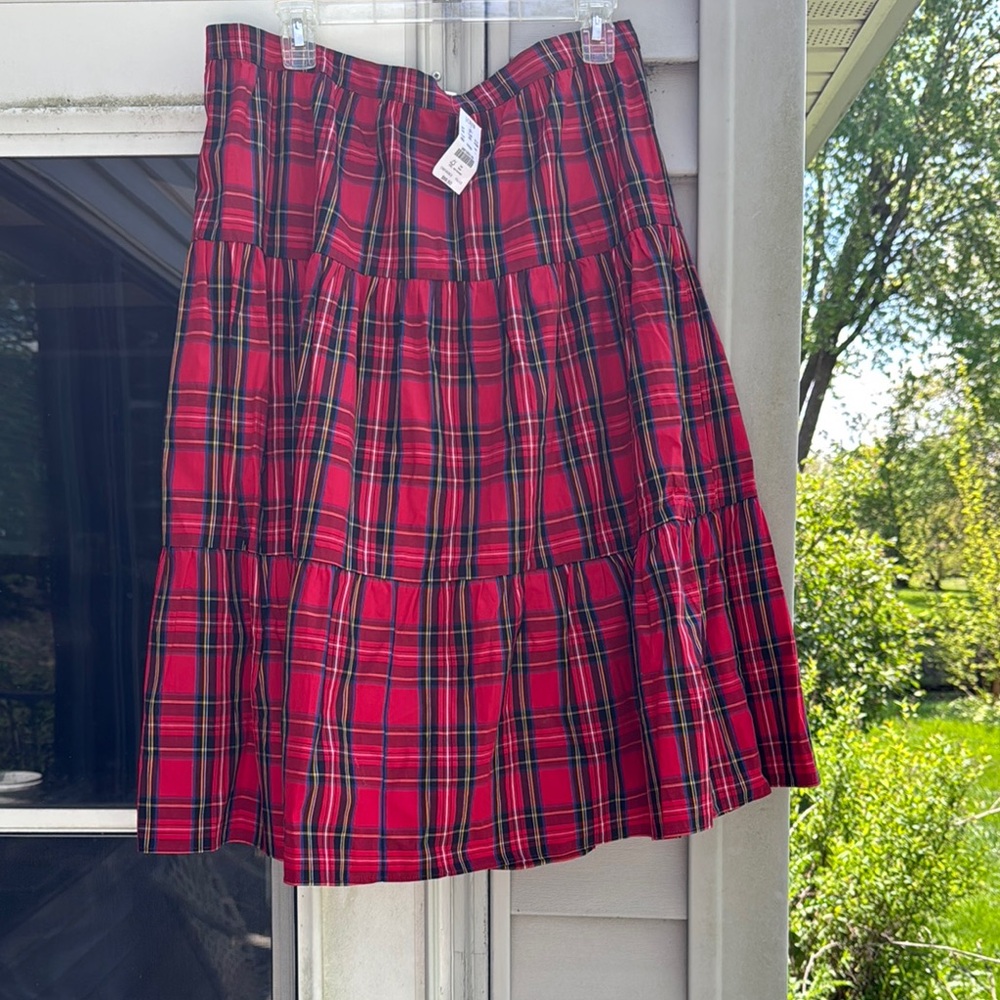 J.Crew Plaid Red Skirt